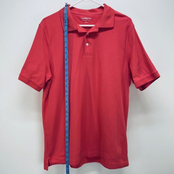 Croft & Barrow Shirt Size L Men’s Signature Polo 3 Button Red 100% Cotton - Picture 9 of 9